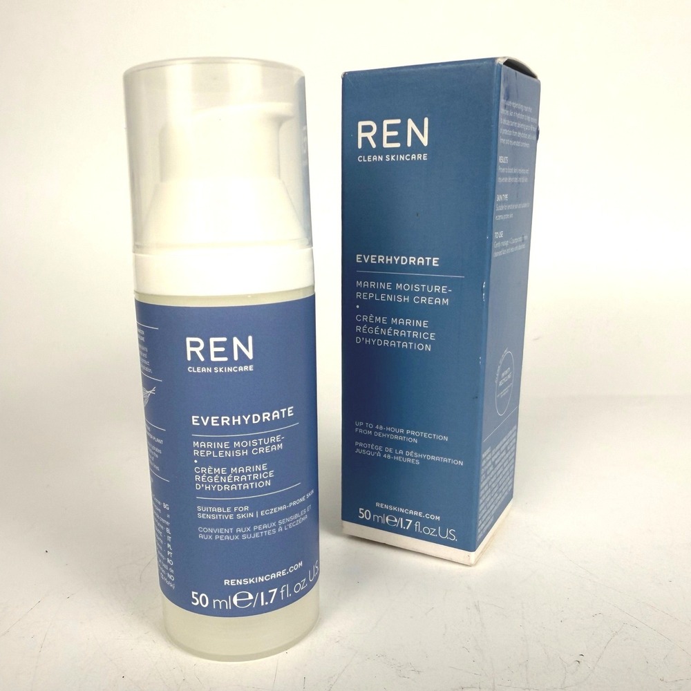 REN Everhydrate Marine Moisture-Replenish Cream 1.7oz Blue Hydrating Face Vegan